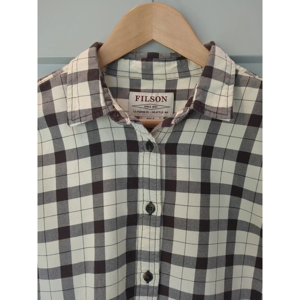 Filson USA Womens Size M Long Sleeve Plaid Flannel Shirt - Picture 2 of 7